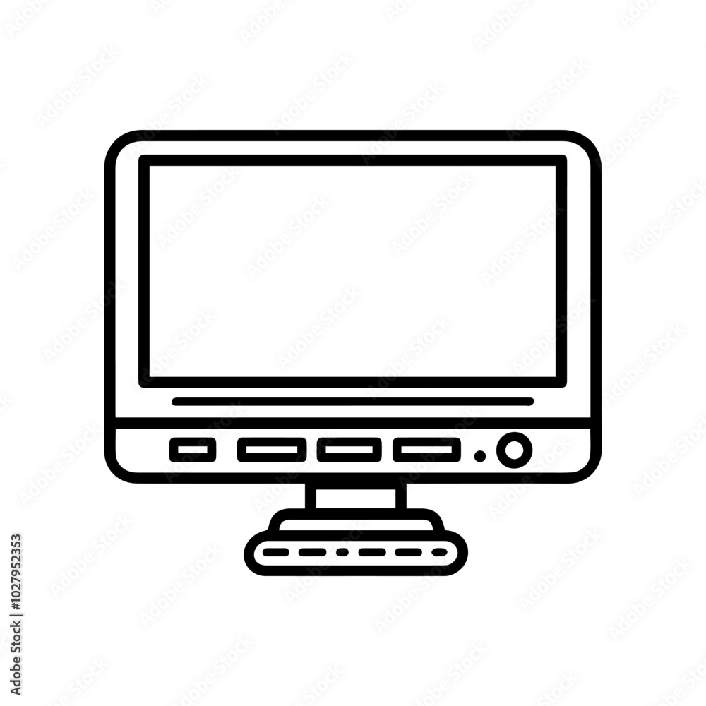 computer icon or modern line symbol. Vector line art and icon design with bold outline. Black and white Pixel Perfect minimalistic symbol isolated white background. Silhouette simple thin sign computer icon or modern line symbol. Vector line art and icon design with bold outline. Black and white Pixel Perfect minimalistic symbol isolated white background. Silhouette simple thin sign