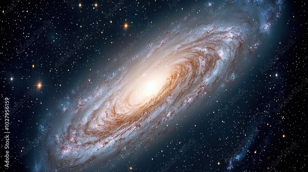 Fototapeta premium Stunning Spiral Galaxy in Outer Space Landscape