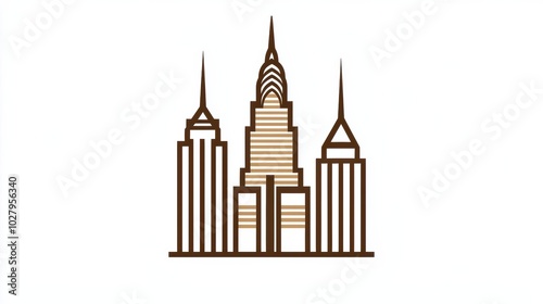 Iconic Skyline of New York City in Minimalist Style