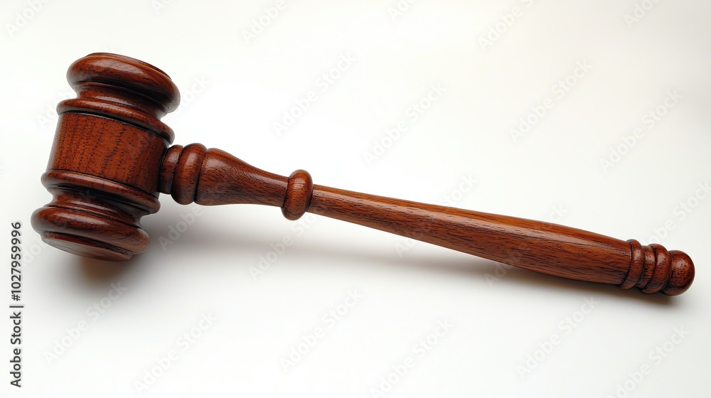 Symbol of Justice: A Distinguished Wooden Gavel Representing Authority in Legal Proceedings Symbol of Justice: A Distinguished Wooden Gavel Representing Authority in Legal Proceedings