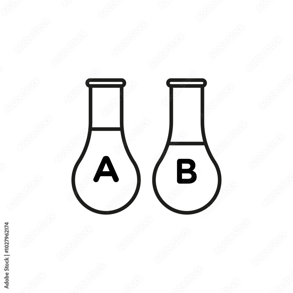 A B Testing icon flat line symbol set. A B Testing icon flat line symbol set.