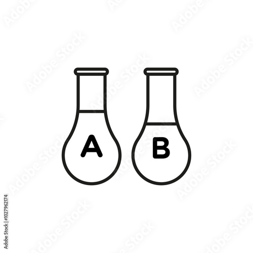 A B Testing icon flat line symbol set.