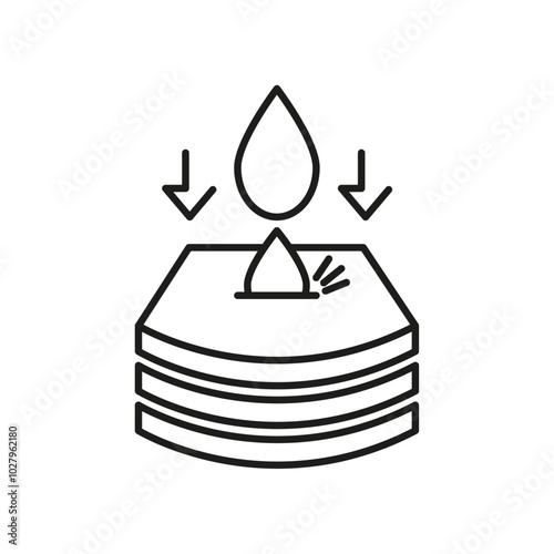 absorption icon flat line symbol set.