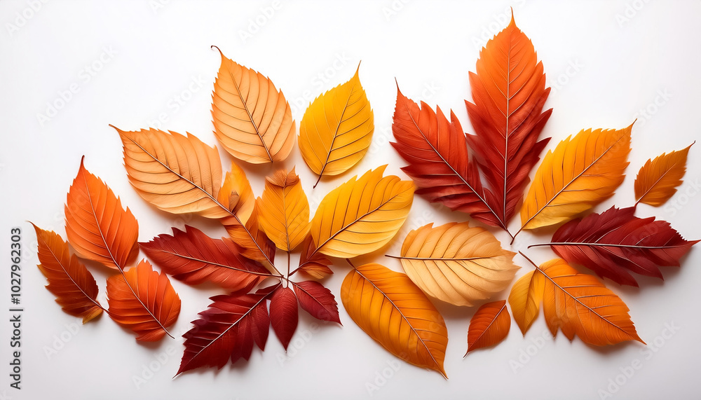 frame of autumn leaves, lying down, isolated on a white background frame of autumn leaves, lying down, isolated on a white background