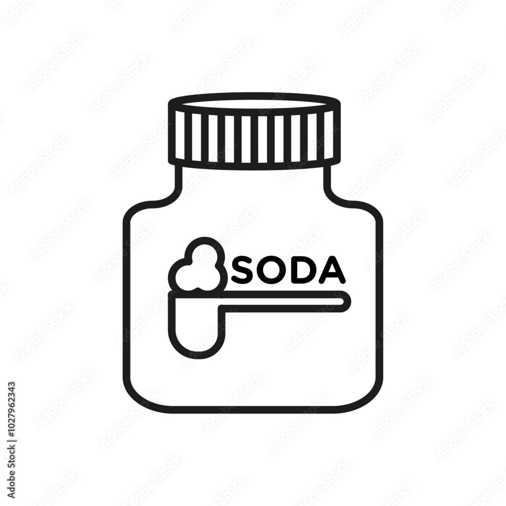 baking soda icon flat line symbol set. baking soda icon flat line symbol set.