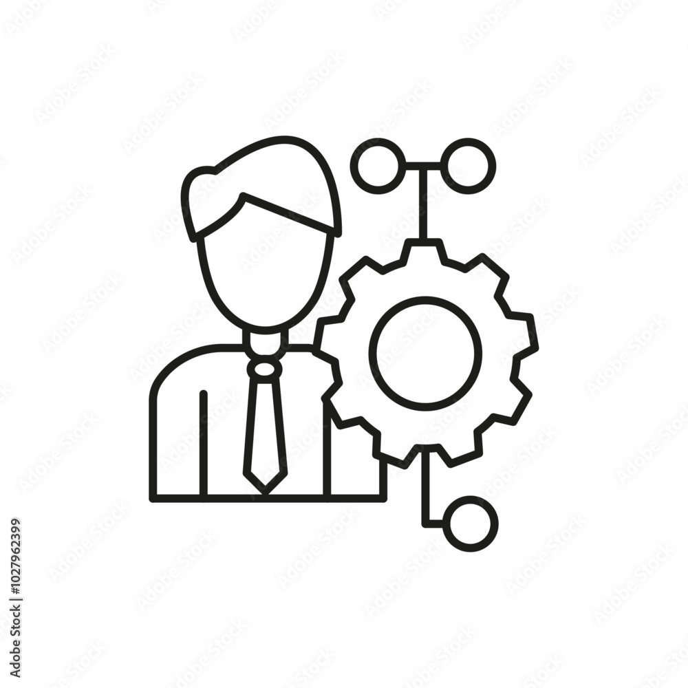 big data scientist icon flat line symbol set. big data scientist icon flat line symbol set.