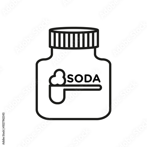 baking soda icon flat line symbol set.