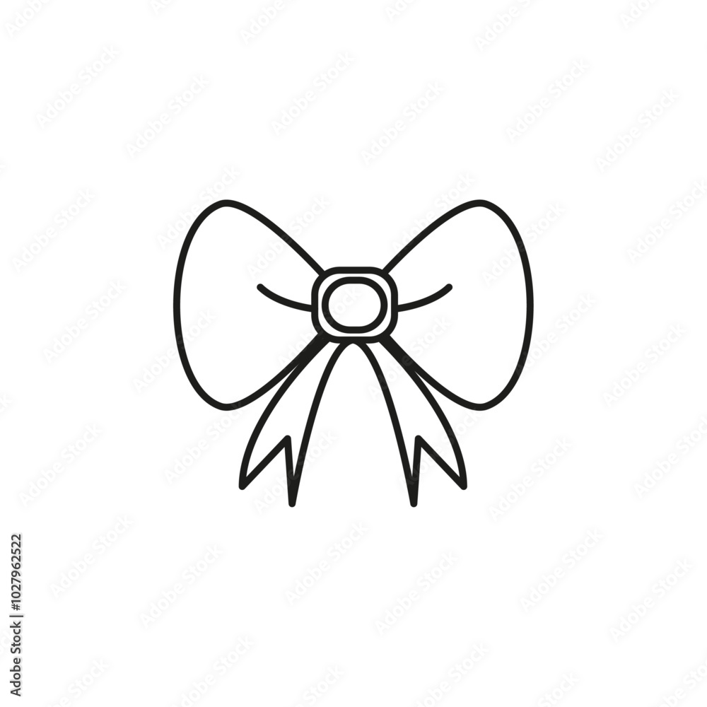 Bowknot icon flat line symbol set. Bowknot icon flat line symbol set.