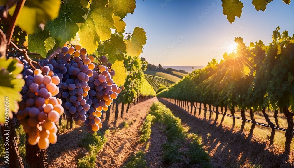 Naklejka premium vineyard in autumn
