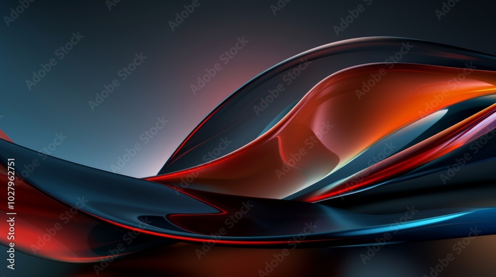 Naklejka premium Abstract background with red and blue shapes flowing and intertwining, creating a sense of movement and energy