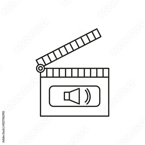 Casting call icon flat line symbol set.