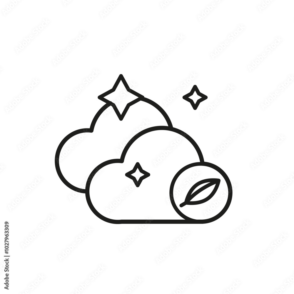 Clean Air Icon flat line symbol set. Clean Air Icon flat line symbol set.