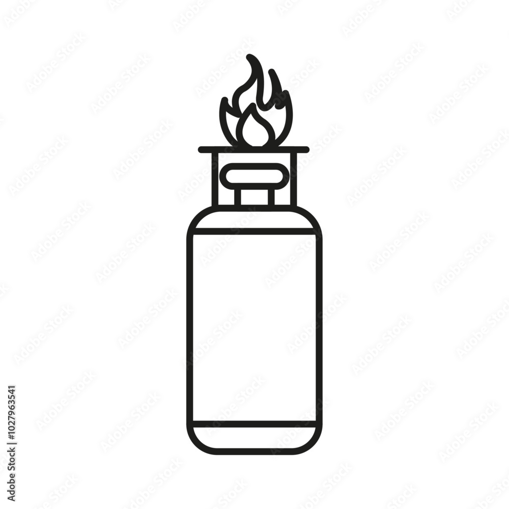 Cooking gas icon flat line symbol set. Cooking gas icon flat line symbol set.