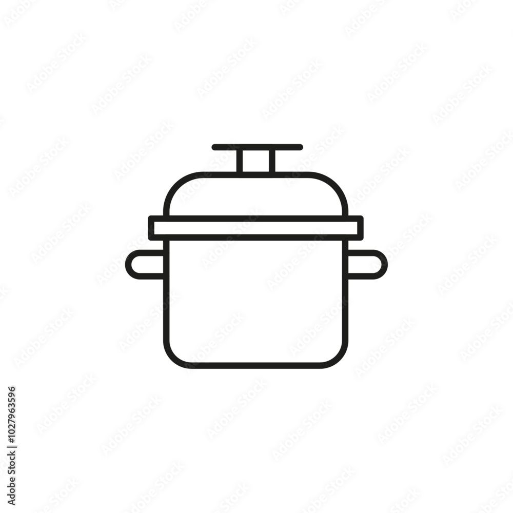 Cooking pot icon flat line symbol set. Cooking pot icon flat line symbol set.
