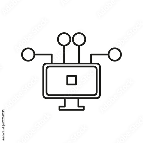 Ddos icon flat line symbol set.
