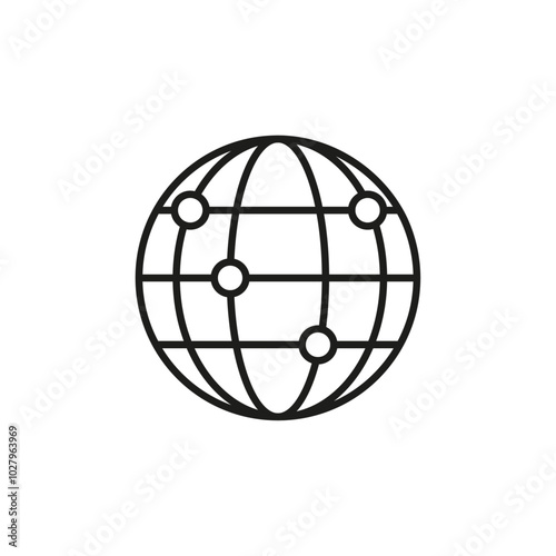 Domain icon flat line symbol set.
