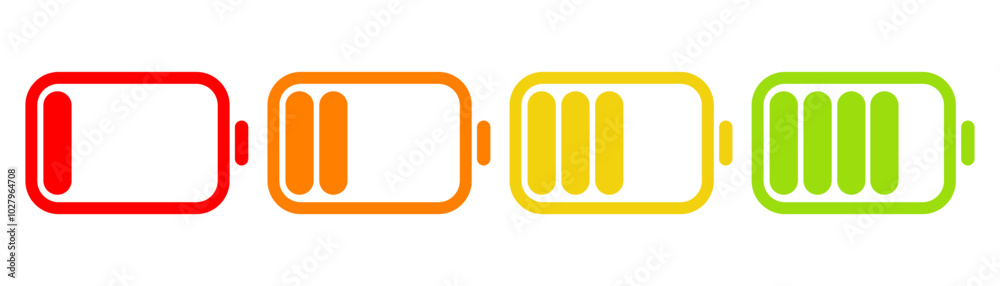 Flat mobile phone interface icon. Power, full battery symbol for mobile app, UI UX, operation system. Flat mobile phone interface icon. Power, full battery symbol for mobile app, UI UX, operation system.