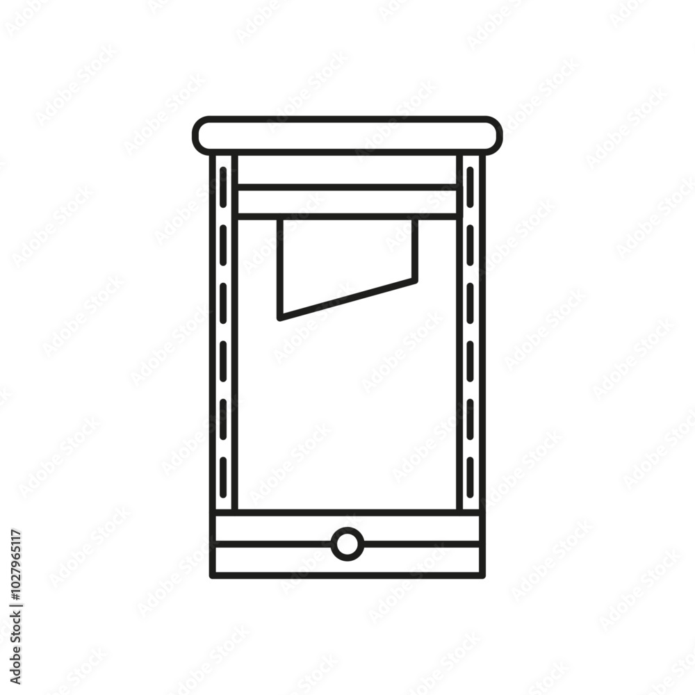 Guillotine icon flat line symbol set. Guillotine icon flat line symbol set.