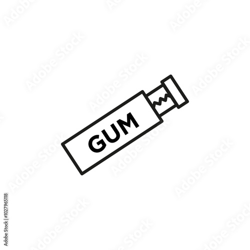 Gum icon flat line symbol set.