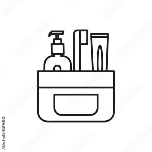 Hygiene kit icon flat line symbol set.