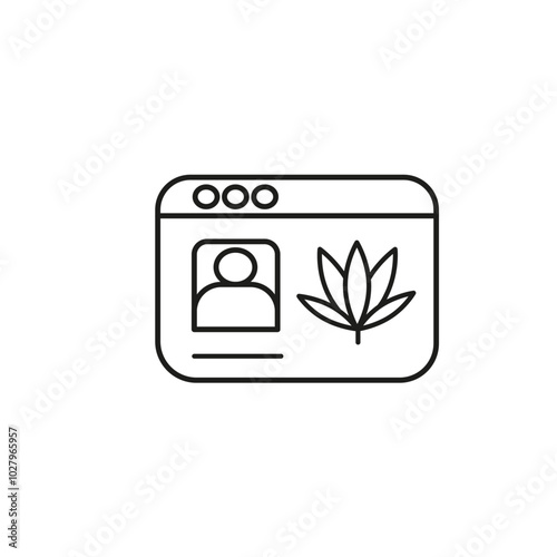 Medical marijuana card icon flat line symbol set.