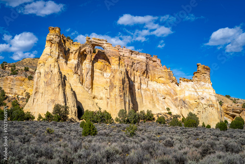 Grosvenor Arch Along the Cottonwood Canyon road in Southern Utah, America, USA. photo