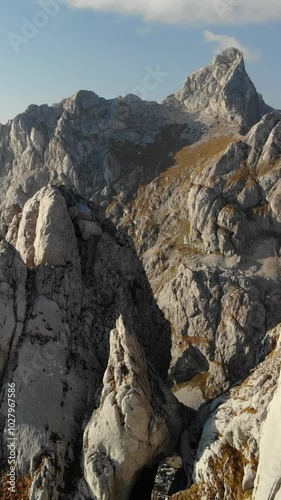 Aerial view of Bobotov Kuk in Montenegro. 