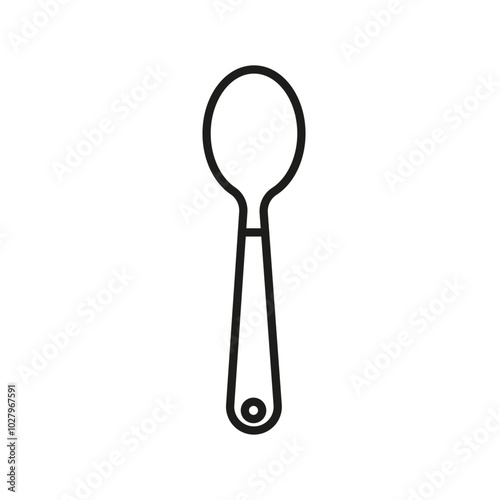 Spoon icon flat line symbol set.