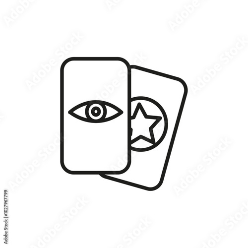 tarot icon flat line symbol set.