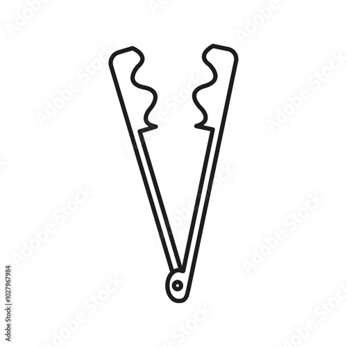 tong icon flat line symbol set.