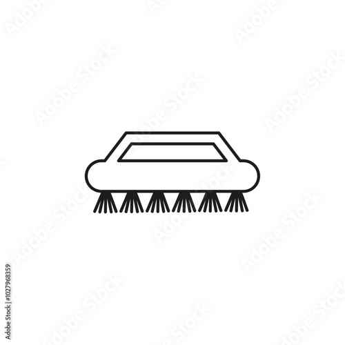Washing brush icon flat line symbol set.