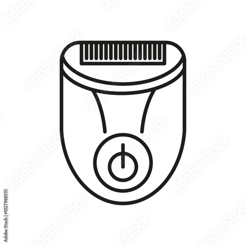 woman electric epilator icon flat line symbol set.