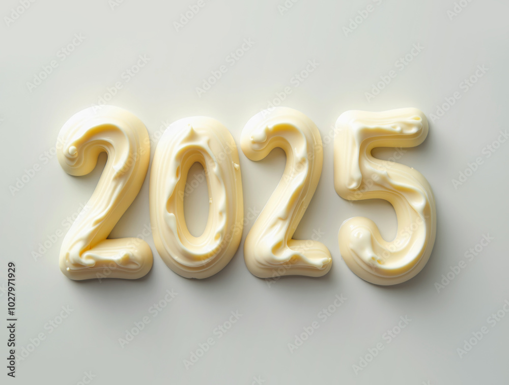 2025 numbers made of cream 2025 numbers made of cream