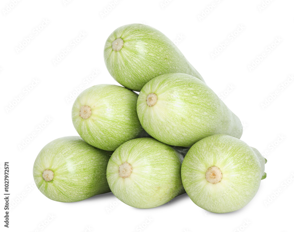 Many fresh ripe zucchinis isolated on white Many fresh ripe zucchinis isolated on white