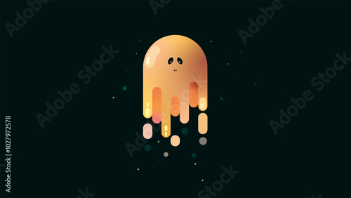 illustration of a yellow ghost for Halloween