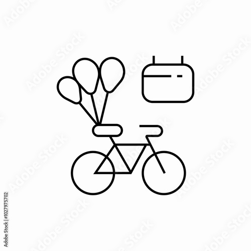 bike gift birthday icon sign vector