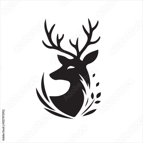 vector silhouette deer