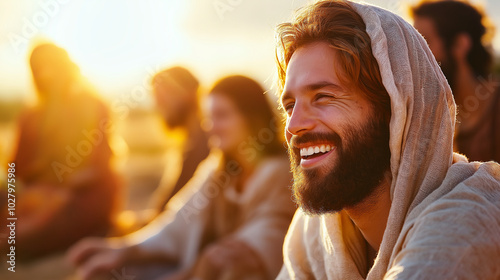 Yeshua appears to his disciples after resurrection, offering peace and encouragement to serve others – A powerful moment of renewal and happiness, inspiring people to continue his