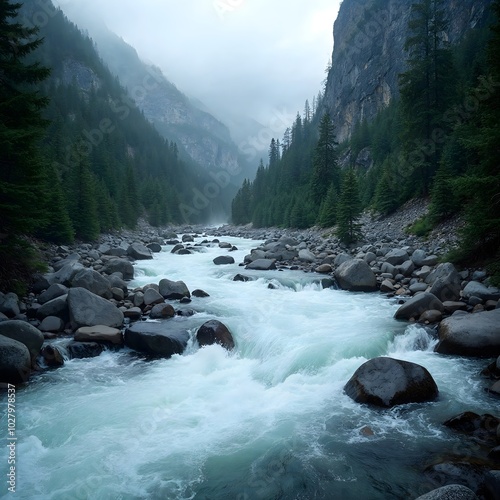 river in the mountains