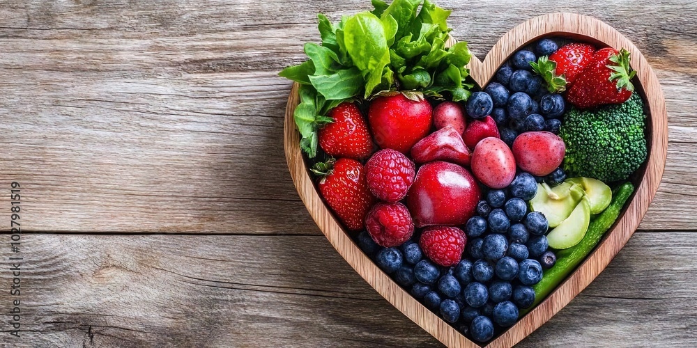 heart shaped bowl of healthy food heart shaped bowl of healthy food