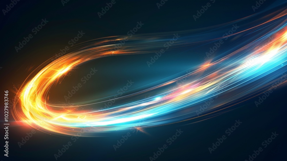 Obraz premium Light trails swirling and intertwining to create a vibrant and energetic design