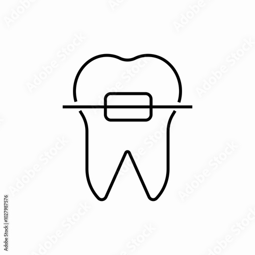 lingual braces icon sign vector