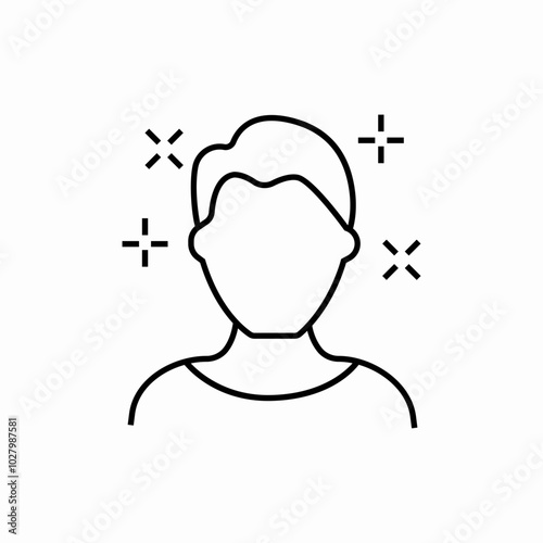 male hair icon sign vector