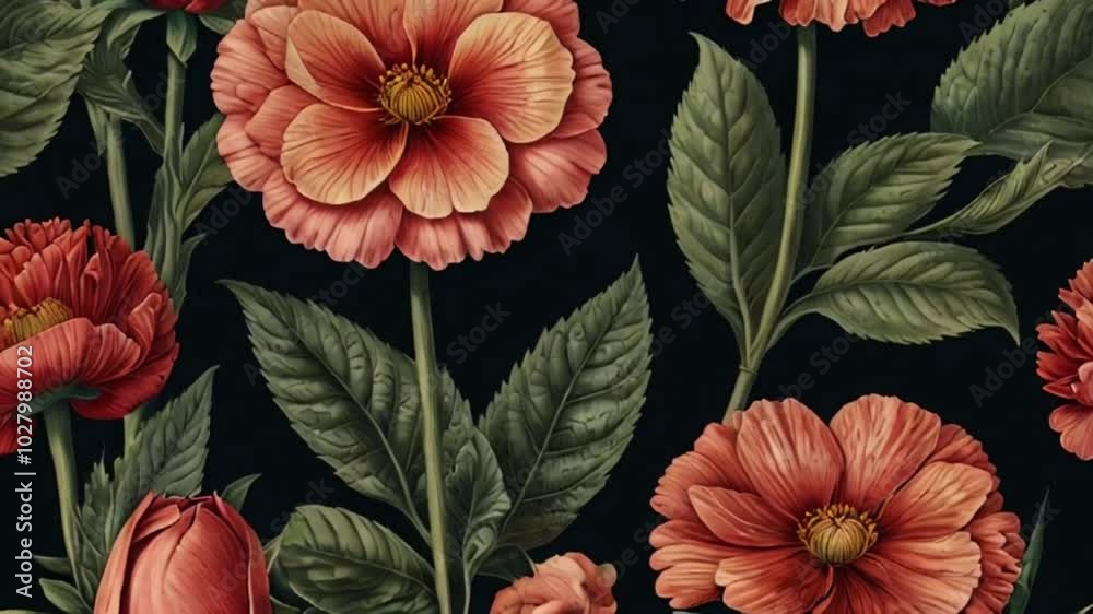 Botanical print of a single flower