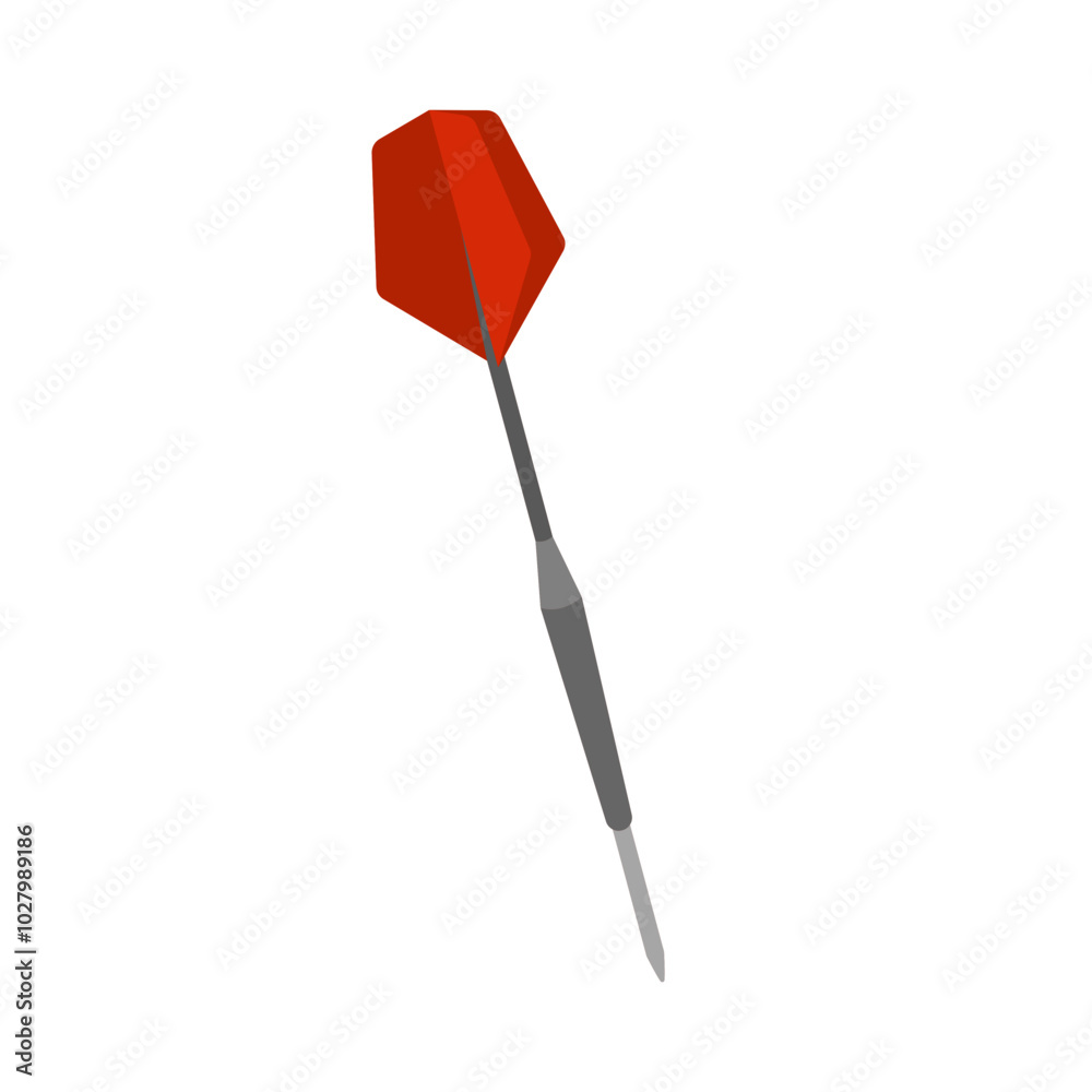 Throwing darts with metal shaft and red wings for game of darts in vector Throwing darts with metal shaft and red wings for game of darts in vector