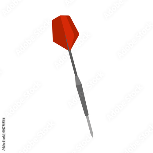 Throwing darts with metal shaft and red wings for game of darts in vector
