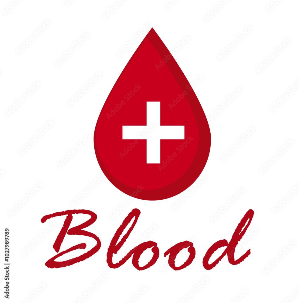 Obraz premium A drop of blood on a white background. Blood donor. Medicine