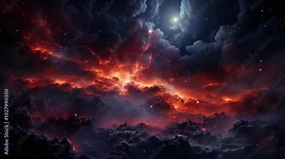 cosmic background of supernova nebula and stars, glowing mysterious universe cosmic background of supernova nebula and stars, glowing mysterious universe
