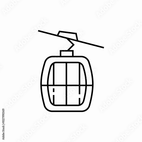 cable car cabin icon sign vector