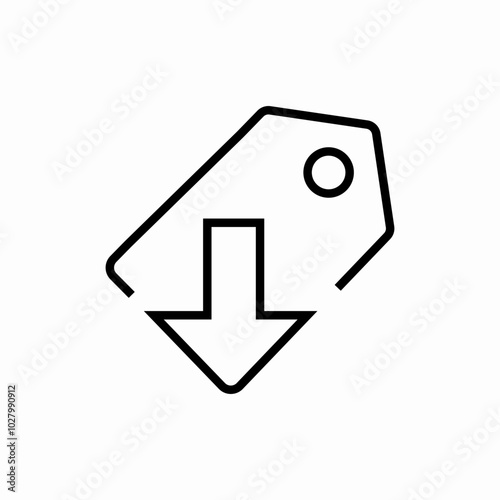 price reduced icon sign vector